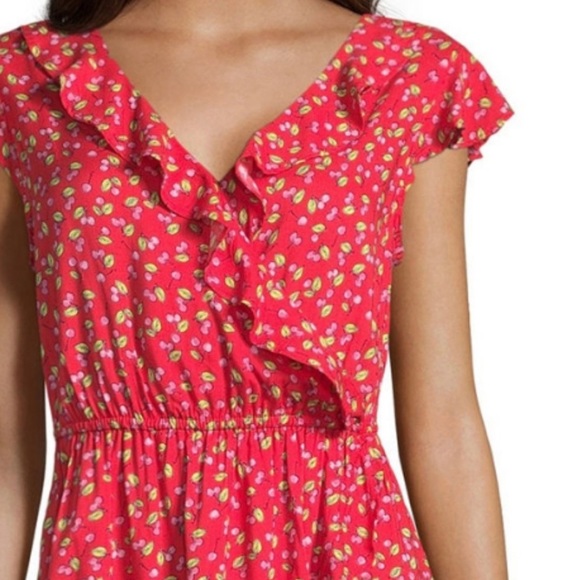 Arizona Jean Co. Retro Cherry Print Faux Wrap Dress - Picture 2 of 11